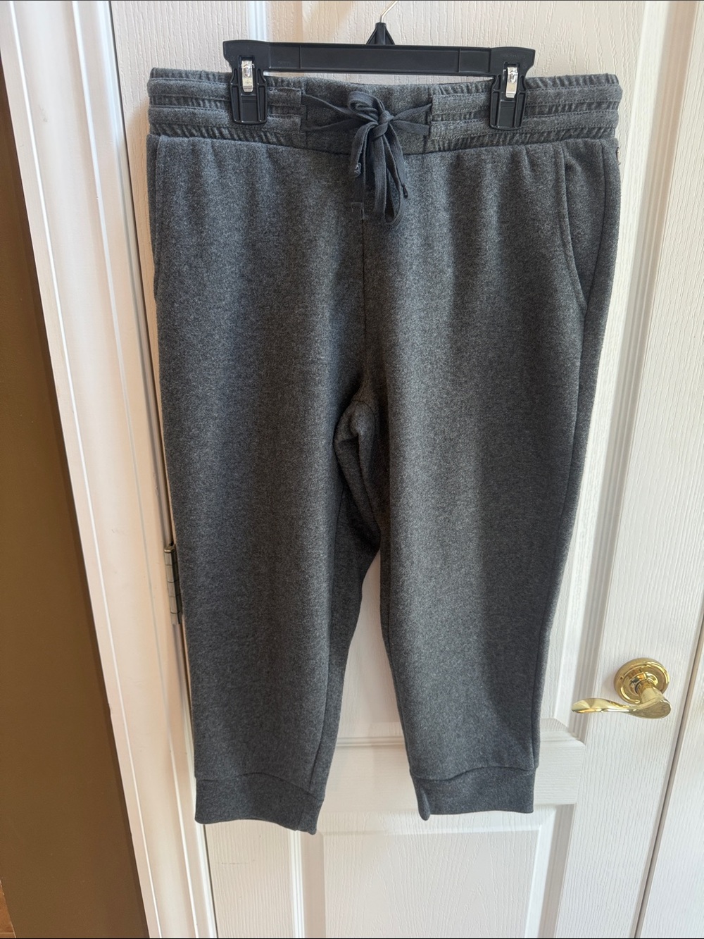 Fabletics Charcoal Gray Jogger Sweatpants cropped
